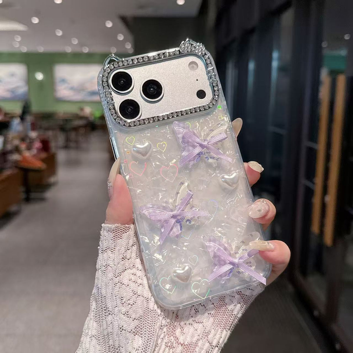 Iphone case with small ribbon