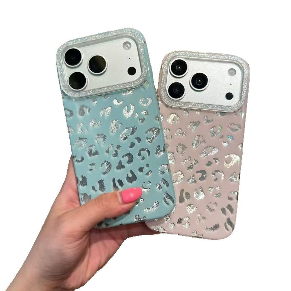 Acrylic Leopard Print Case iPhone Glitter Camera Frame