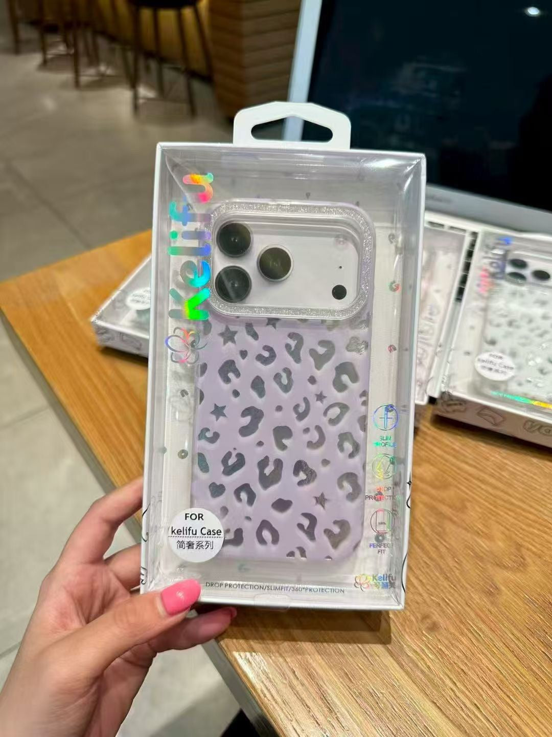 Acrylic Leopard Print Case iPhone Glitter Camera Frame