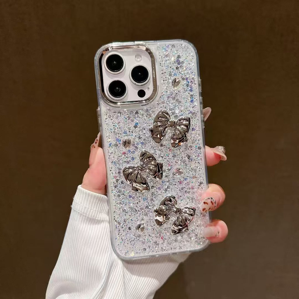 Handmade Drop Glue Glitter Case iPhone 3D Star & Heart