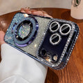 Glam Glitter TPU Case  MagSafe Ring + Diamond Frame