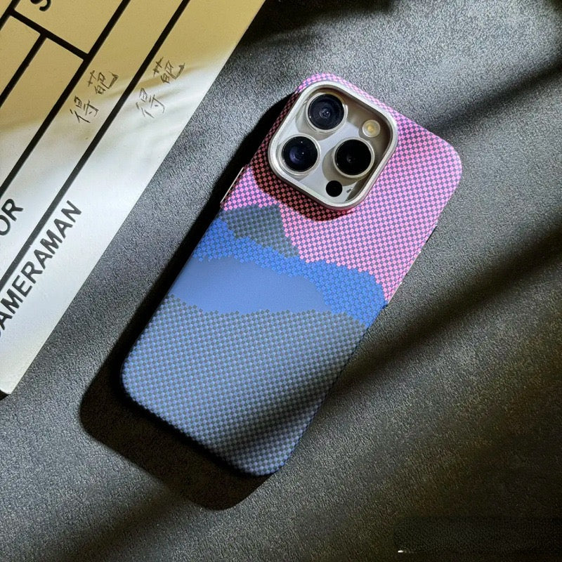 Hard PC Case iPhone Mountain & Stripe Pattern