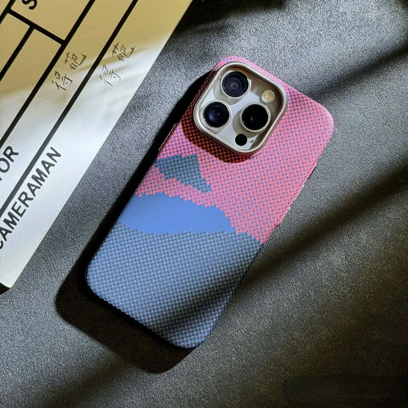 Hard PC Case iPhone Mountain & Stripe Pattern