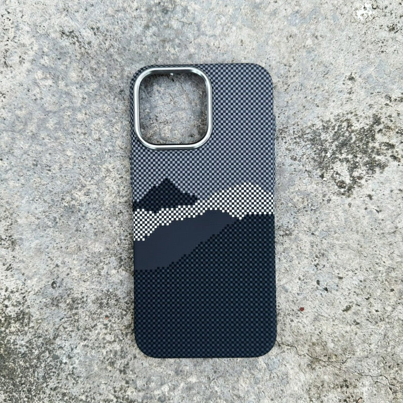 Hard PC Case iPhone Mountain & Stripe Pattern
