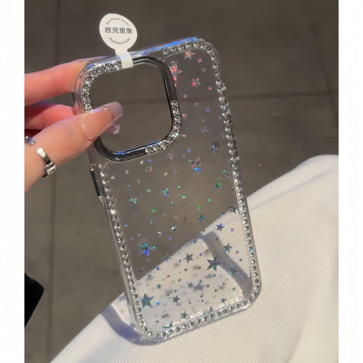 Star Glitter Acrylic Case iPhone Diamond Rhinestone Frame