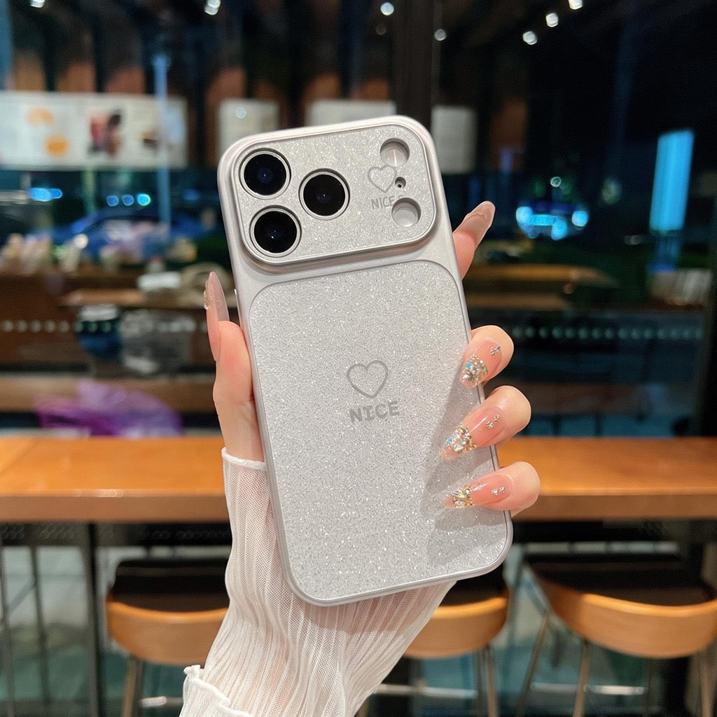 Glitter Acrylic Case iPhone Sweet Heart "NICE" Design
