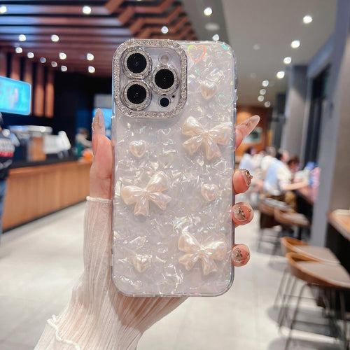 3D Pearl Bow Acrylic Phone Case