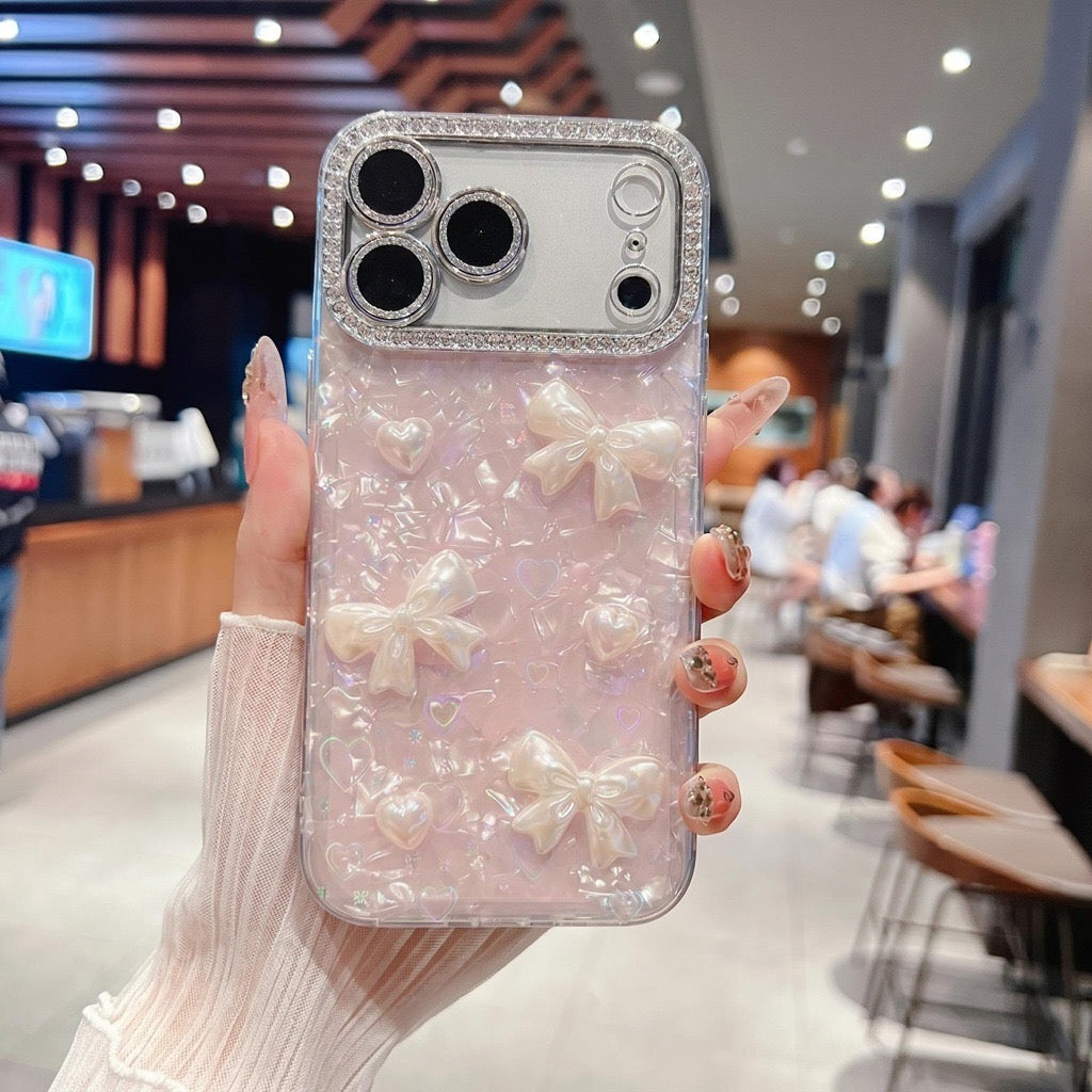 3D Pearl Bow Acrylic Phone Case