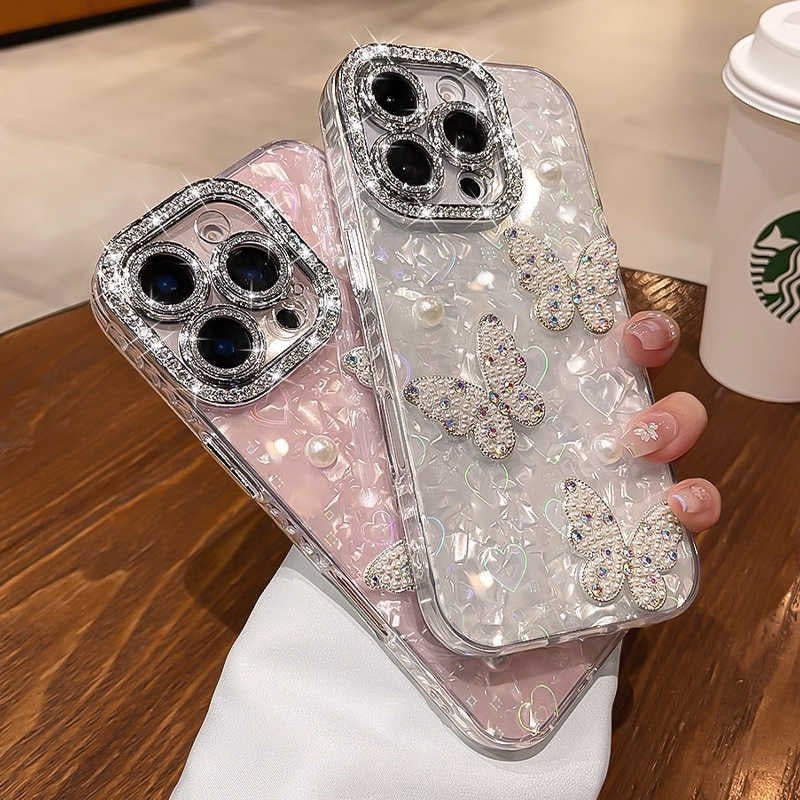 3D Rhinestone Butterfly Acrylic Case iPhone