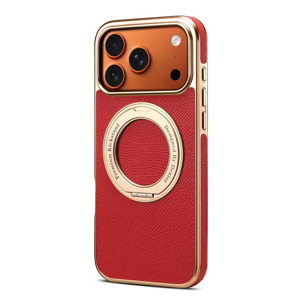 Genuine Leather Magnetic Kickstand Case