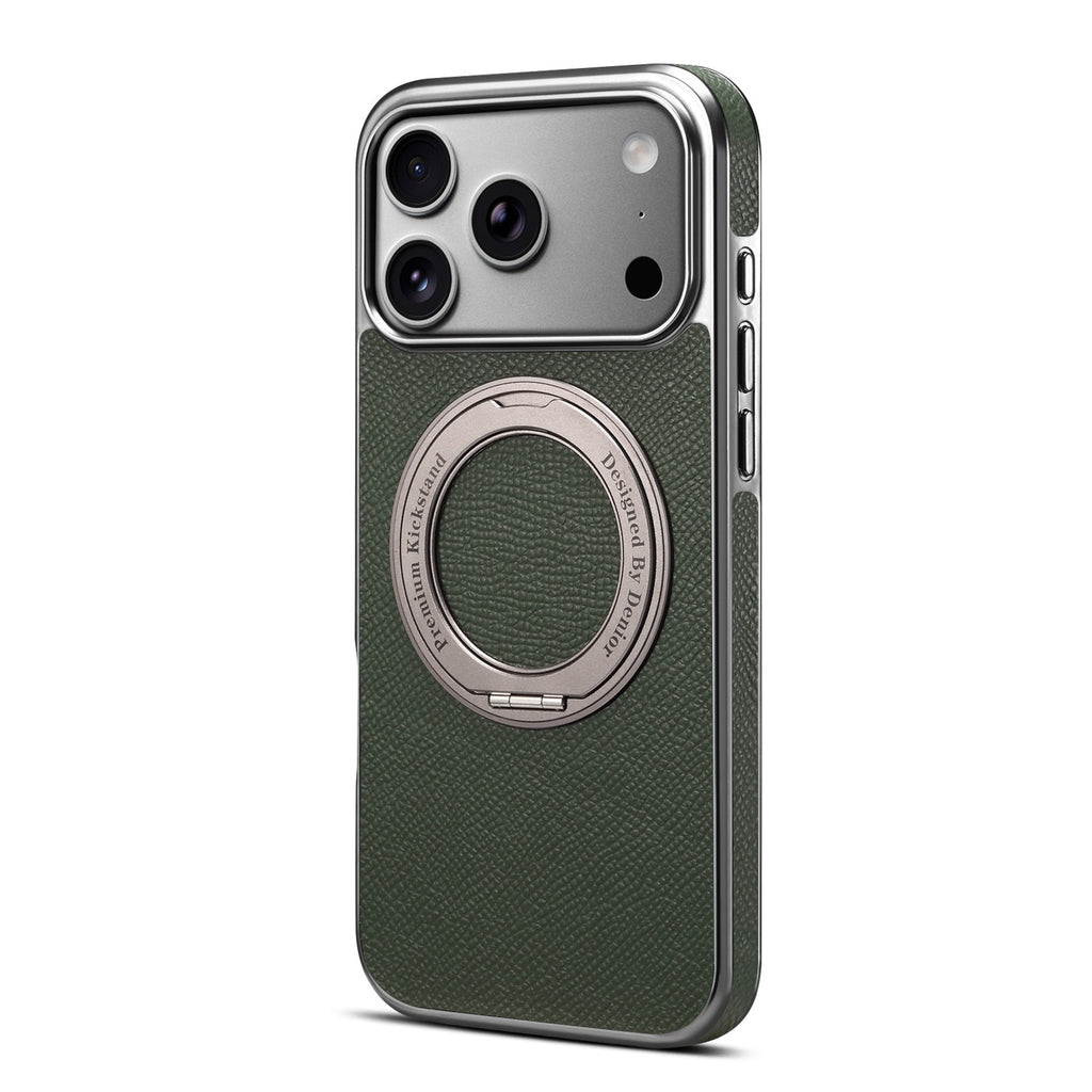 Genuine Leather Magnetic Kickstand Case