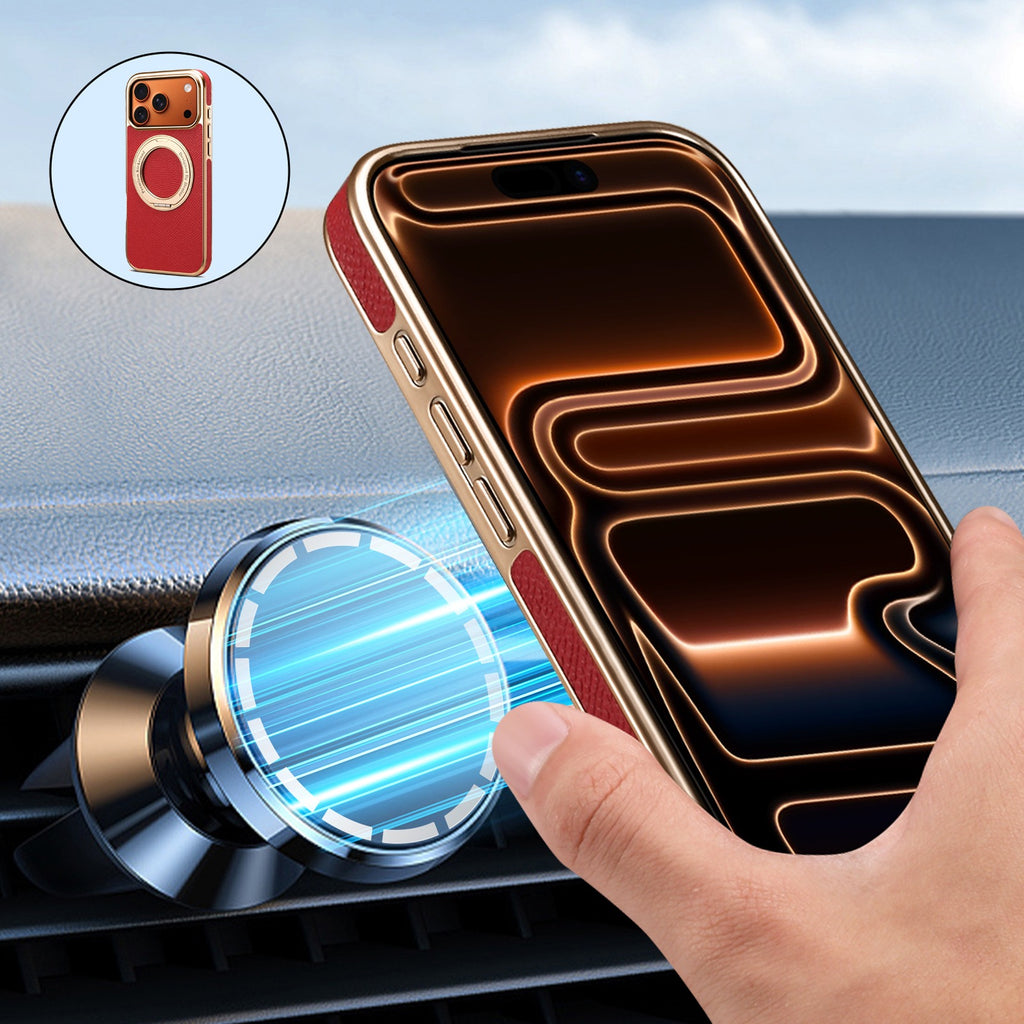 Genuine Leather Magnetic Kickstand Case