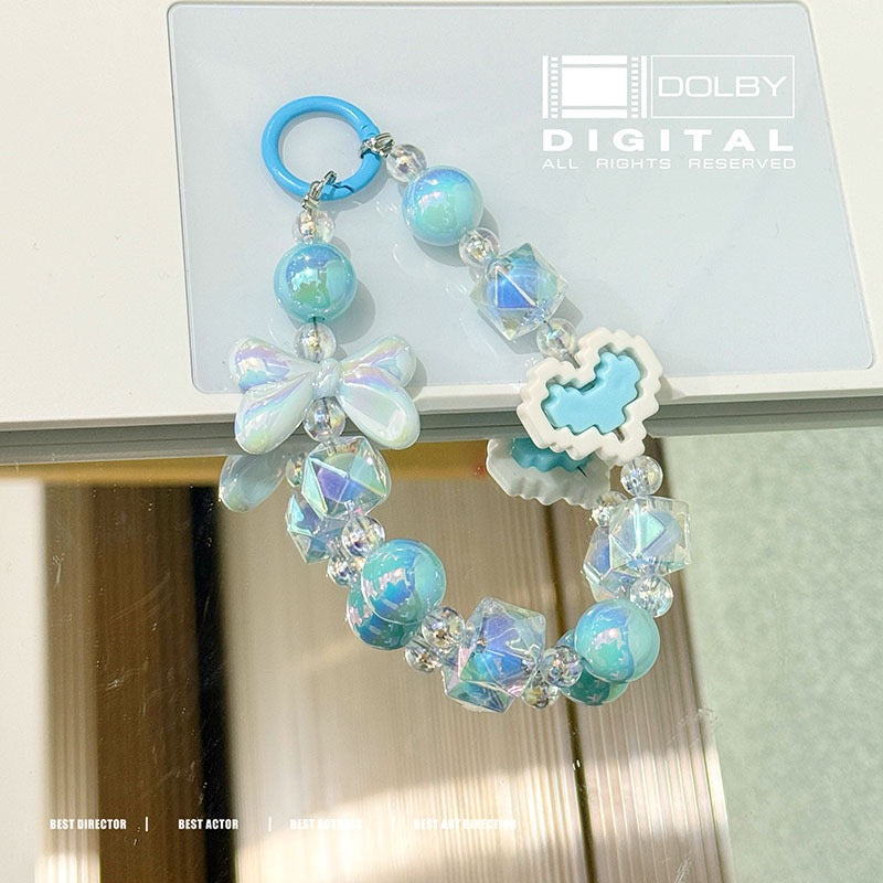 Cute Pixel Heart Acrylic Phone Charm