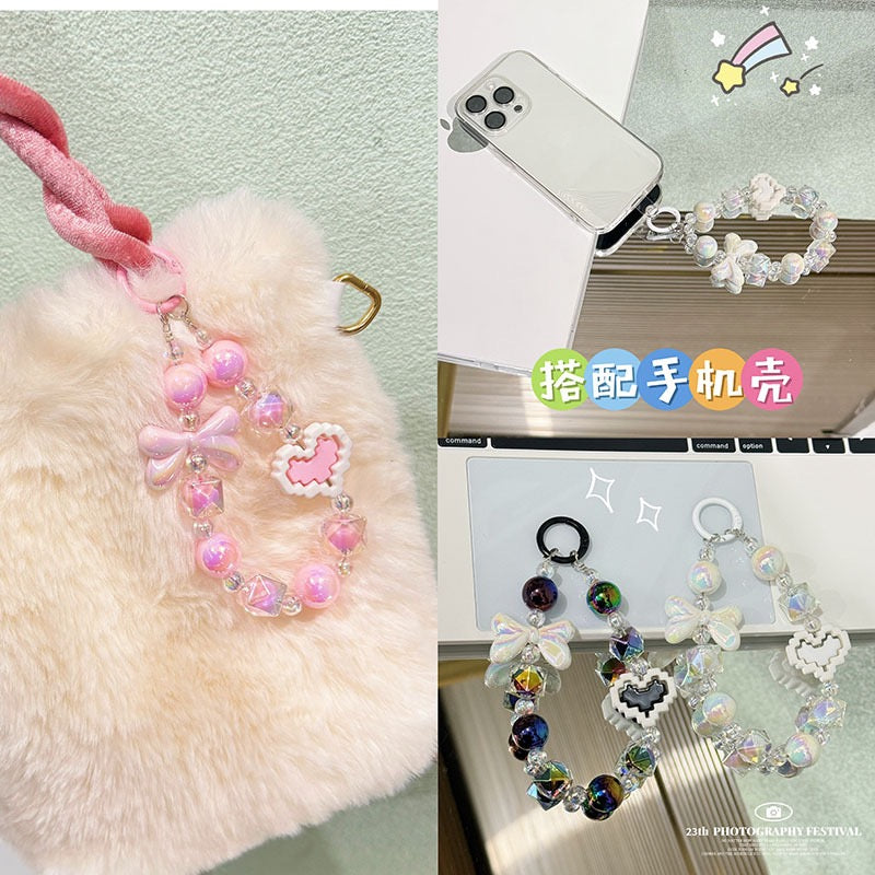 Cute Pixel Heart Acrylic Phone Charm