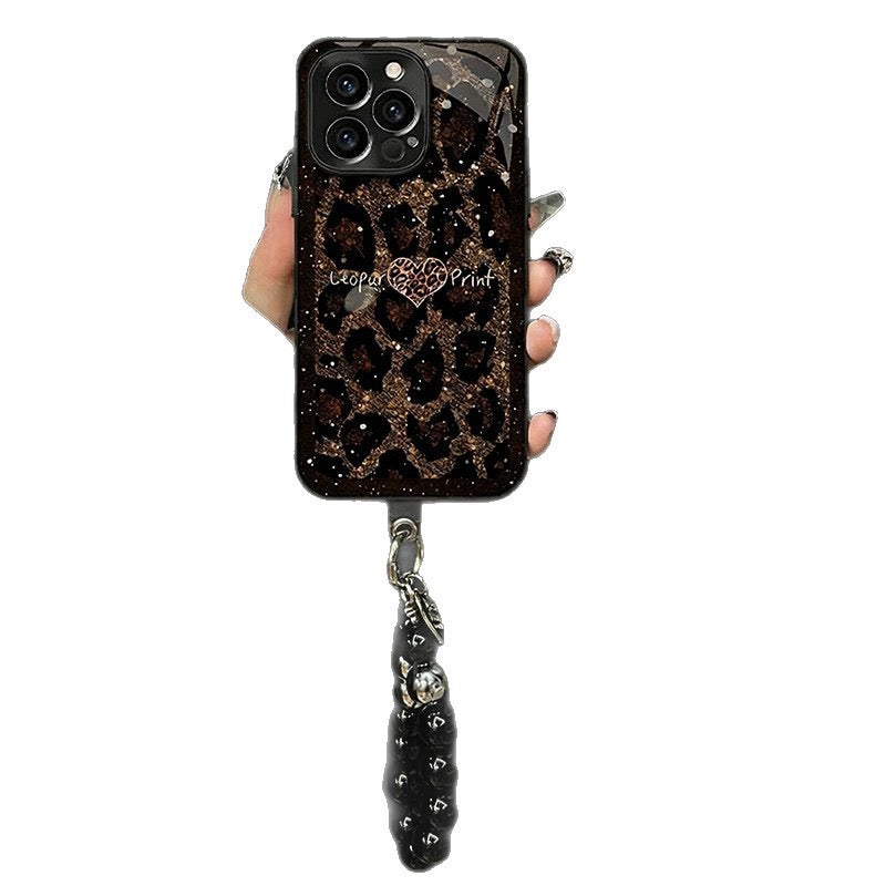 Leopard Print Glass Phone Case