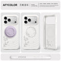 Silicone MagSafe Case iPhone Elegant Floral Wavy Design with Stand