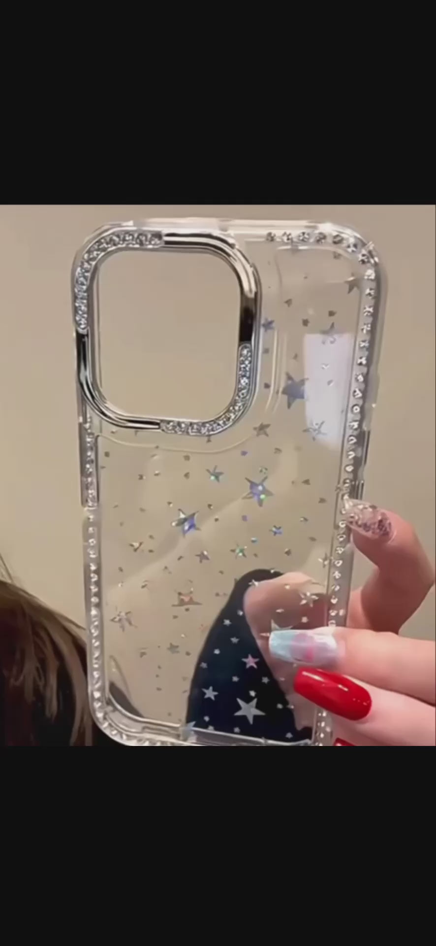 Star Glitter Acrylic Case iPhone Diamond Rhinestone Frame